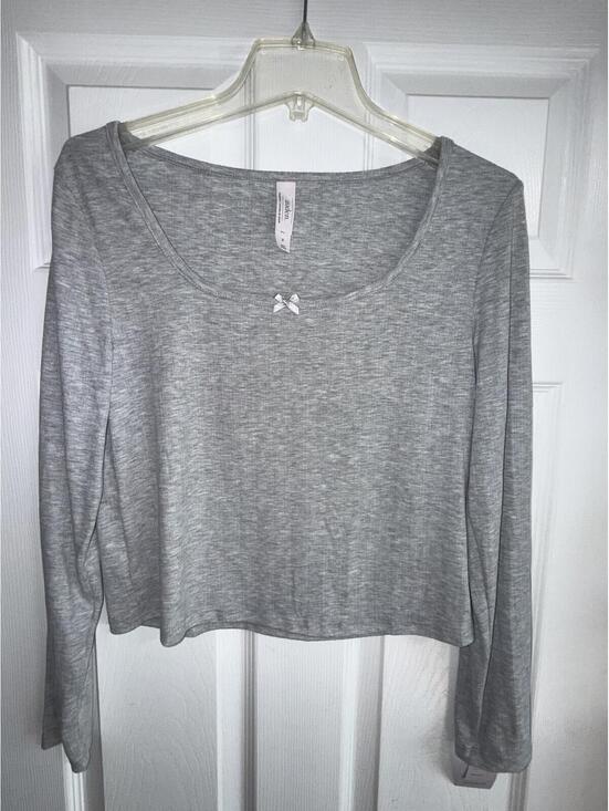Auden Other - Auden Light Gray Long‑Sleeve Sleep Top – Size XL, NWT